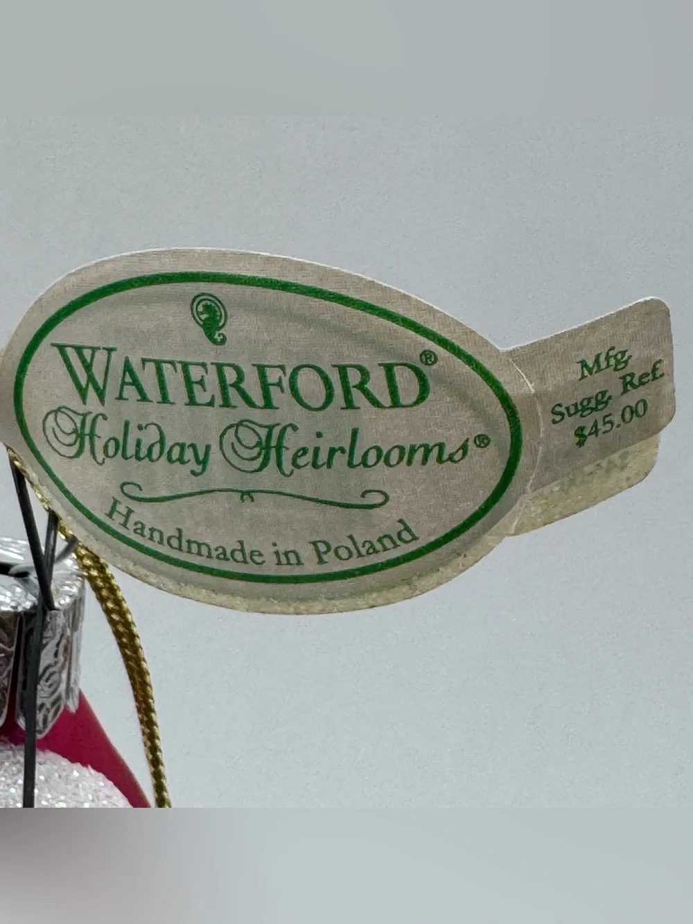 Waterford Holiday Heirlooms Old World Santa Glass Ornament Handmade in Poland
